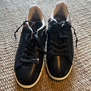Seven7 Black Leather Women's Sneakers - women’s 10